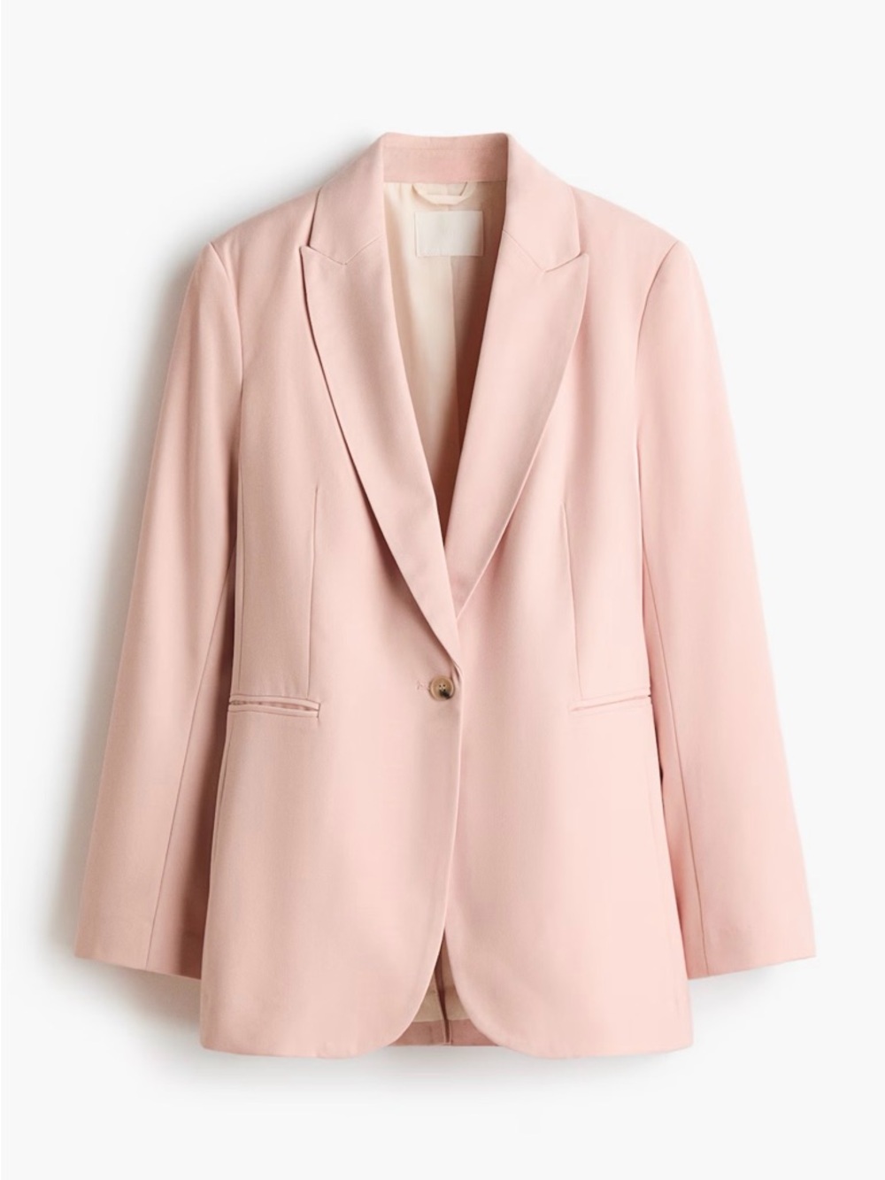 Women's Blush Pink Single-Button Blazer